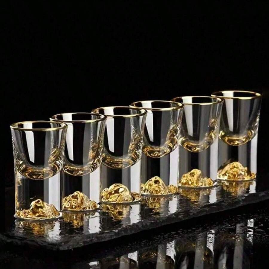 6pcs, 15ml/2oz Mini Shot Glasses, Suitable For Bar, Club, Home Party, Father's Gift