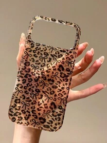 Leopard Print Bowknot Phone Case Compatible With Apple 17 Pro Max 16 New 15 Pro Women's 16 PM Full Coverage Protective Shell - Orange - View 7