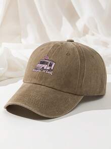 1pc Keepin It Cool Ice Cream Truck Baseball Cap Washed Polyester Distressed Dad Hat Casual Adjustable Size Printed Retro Sun Cap - A - View 11
