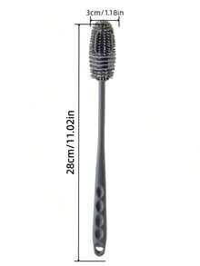 1pc/2pcs Long Handle Silicone Cleaning Brush, Reusable Deep Cleaning Bottle & Cup Brush, No Electricity Required Coffee Cup & Water Bottle Cleaning Brush, Suitable For Kitchen, Bathroom, Home Use - Multiple Styles and Colors - View 3
