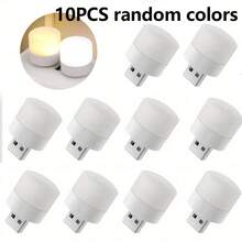 10pcs Random Color USB Night Light, Compact LED Bulb, Portable Mini Lighting, Ambient Lighting, Decorative Light, Mini USB Light Suitable For Car, Bedroom, Bathroom, Hallway - A - View 9