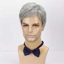 [Silvery Gray Heat-Resistant Wig] Men's Silvery Gray Layered Synthetic Heat-Resistant Wig - Perfect For Everyday Wear, Parties, And Halloween! - Multicolor - View 6