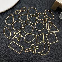 20pcs Stainless Steel Golden Geometric Frame Pendant Jewelry Making DIY Earring Pendant Various Design Charms For Jewelry Making Bracelets Necklace - Multicolor - View 3