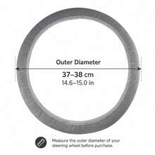 1pc All-Season Car Steering Wheel Cover, Soft, Warm And Elastic, With Embroidery And Embossed Details, Fits 14.57-15.35 Inch Steering Wheels (2-Person Installation), Suitable For Sedans, SUVs, Pickups, Car Interior Accessories - one-size - View 3