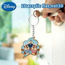 1pc Cute Cartoon Disney Squirrel Brothers Keychain, Kawaii Character Pendant Key Ring, BiU Heart Print Bag Charm, Birthday Gift For Teenagers And Women, Backpack Handbag Car Accessory, Cute Keychain, Women's Keychain, Men's Key Chain, Keychain Pendant, Car Accessory, Back To School, Cool Charm - Multicolor - View 6