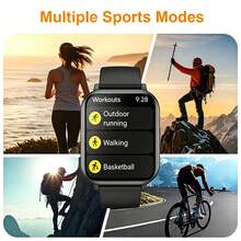 AQMWWG Sports Fashion 1.83-Inch HD Full Touch Screen Smartwatch, Unisex, Supports Wireless Calling, Pedometer, Calorie Tracking, Multiple Sports Modes, Message Notifications, Music Control, Remote Camera Control And More Multifunctional Smartwatch - Multicolor - View 5