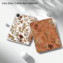 Floral And Leaf Pattern Painted Effect Protective Case For Honor Tablet, Compatible With Honor 8/9/10/X8/X8A/X9/X8Pro/X9A/ MatePad Se 11 Inch/MatePad 11 Inch/11.5 Inch/MatePad Pro/Matepad 11.5 2025/Apple 8/9/10th Gen/11th Gen 2025 (A16)/ Galaxy Tab A7/A9 - Multicolor - View 3