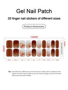 Adesivos de Unhas com Degradê de Cores, Tiras Autoadesivas DIY para Decoração de Manicure, Adequados para Casa, Trabalho, Viagens ao Ar Livre, Presentes e Salão - Marsala - Visão 5