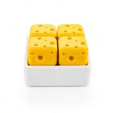 1pc Cute Cheese Clicker Keychain, Crispy Press Sound Decompression Toy, Portable Fidget Pendant For Office Desktop & Bag Decoration - Multicolor - View 9