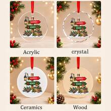 Custom Christmas Signpost Ornament, Personalized 2-5 Names Christmas Tree Hanging Decor, Festive North Pole Holiday Style, Customized Family Keepsake, Customizable Name Ornament, Christmas Home Decor, Christmas Gift 2026, Christmas Decorations - Multicolor - View 4