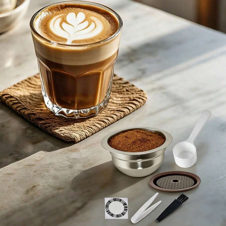 kangten Reusable Stainless Steel Coffee Capsules, Reusable Capsules With Silicone Lids, Refillable Coffee Capsules - View 1