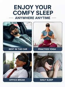 3D Slow-Rebound Sleep Eye Mask, 100% Light-Blocking Pressure-Free Eye Mask, Suitable For Naps, Travel, And Nighttime Sleep - Multicolor - View 9