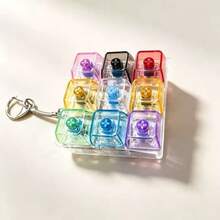 Light-Up Keyboard Fidget Toy, LED Sensory Keychain For Anxiety Relief - Clear - View 6