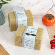 5/10pcs Sisal Wood Pulp Sponge Cloth, Sisal Fiber Dish Cloth, Green, Durable Washable Non-Stick Dish Cloth - Multicolor - View 1