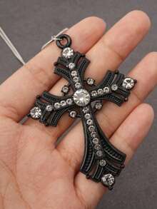 4pcs Vintage Gothic Alloy Rhinestone Cross Coffin Skull Melting Heart Necklace, Suitable For Women Street Party Wear - Multicolor - View 8