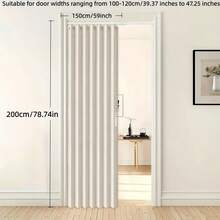1pc Foldable Louvered Windproof Partition Curtain, Includes Hooks And Storage Strap, Suitable For Living Room, Bedroom And Kitchen, Easy Care Design, Bedroom Partition Curtain, Moisture-Proof, Easily Achieve Home Privacy - Door Curtain - View 24