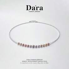 DARA Freshwater Pearl Necklace S925 Silver 4-5mm High Luster Women's Minimalist Daily Accessory - Multicolor - View 5