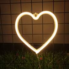 1pc LED Small Heart Neon Wall Hanging Light, Romantic Wedding Scene Decoration, Battery/USB Powered, Home Holiday Birthday Gift, Night Light For Bedroom, Living Room, Bar Decor - Little Love Neon Light - View 14