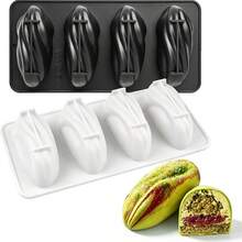 Pistachio Silicone Mold, 4-Cavity Non-Stick Baking Mold, Suitable For Mousse Cake, Chocolate, Pastries, Pistachio-Shaped Candy Jelly Mold, Home Baking And Party Dessert Decoration - Multicolor - View 8