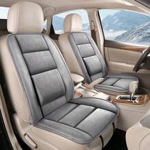 1pc Car Seat Cushion (Single Piece), Short Plush Material, Suitable For All Seasons, Thickened Warmth, With Backrest Design, Car Interior Accessory - A - View 5