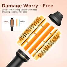 UKLISS 32mm Hot Air Brush, Multi-Function Curling Brush, Hot Air Brush For Voluminous Roots And Natural Curls, Dual Voltage Design, Ideal For Travel (Black/Pink) - View 9