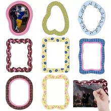 1 Set Asymmetrical Magnetic Photo Frames Fridge Magnets, Cute Decorative Magnetic Photo Frame Set, Suitable For Refrigerator, Whiteboard, Dorm, Office And Home Cabinet Photo Decoration, Birthday Party Decor, Christmas Family Photos - Multiple Styles - View 3