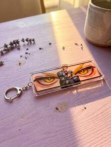 1pc/5pcs Gachiakuta Themed Acrylic Keychains, Featuring Cool Character Eye Close-Up Background And Full Body Illustration Design, Fashionable Bag Charm, Suitable For Back To School, Gift For Anime Fans, Exquisite Collection, All Seasons - Multicolor - View 10