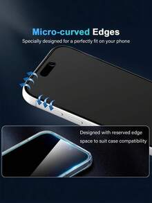 2 Packs Ceramic Matte Privacy Screen Protector, Outdoor Anti-Spy Matte Soft Film, Anti-Fingerprint Smooth Touch Easy Apply, Case-Friendly, Compatible With IPhone 18 Pro/18 Pro Max/18 Ultra/17 Pro Max/17 Pro/17 Air/16 Pro Max/16 Pro/15 Pro Max/15 Pro/15/14/13/12/11 - Black - View 2