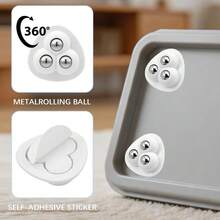 8pcs Self-Adhesive Furniture Casters, ABS Steel Self-Adhesive Kitchen Appliance Casters, 360° Swivel - Small Appliance Rollers, Countertop Wheels, Easy-To-Move Furniture - BB - View 3