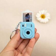 1pc 3D‑Printed ‑Style Keychain, Insertable Mini Photo Charm, Creative DIY Picture Pendant, Personalized Bag & Car Key Accessory For Gift Giving - Multicolor - View 2