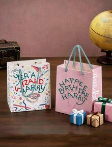 HARRY POTTER X Joivida 1pc Paper Gift Bag With Handles With Magical Pattern, Paper Material, Reusable, Sturdy Paper Material, Candy And Treat Bags, For Holiday Celebrations, Versatile Any, - 3 - View 1