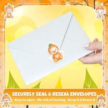 500pcs Orange Animal With Hat Graffiti Roll Stickers, 1 Inch Asymmetric Shape 8 Cartoon Patterns, DIY Decoration For Envelopes, Magazines, Phone Cases, Water Bottles, Computer Helmets, Scrapbooks, Holiday Party Gift Packaging, PVC Self-Adhesive Sealing Stickers - Orange Animal Stickers - View 5