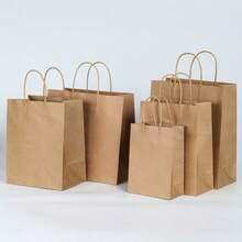 1/10/20pcs Natural Kraft Paper Bags, Durable, Suitable For Baking, Milk Tea, Coffee, Gifts, Party Favors And More - Multicolor - View 6