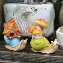 1pc Snail Resin Craft Small Ornament Creative Resin Decorative Craft Succulent Moss Landscape Micro Scenery - Snail - View 5