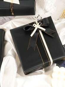 Black Matte Wrapping Paper, Solid Color Paper, Gift Wrapping Paper, Suitable For Weddings, Valentine's Day, Birthdays, DIY Bouquets, Metallic Texture Gift Wrapping Paper, DIY Accessories Decorative Paper, Solid Color Pattern Wrapping Paper - A - View 5