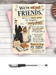 Humorous Best Friend Greeting Card, We Are More Than Just Friends Friendship Thank You Card, Women Best Friend Birthday Gift, Touching Memorial Card For Special Occasions - Multicolor - View 12