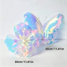 Rainbow Butterfly Decor Large Butterfly Party Decoration Glitter Butterfly Suitable For Party Women Birthday Party Wedding Decoration - Multicolor - View 12