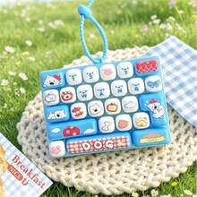 1 buah gantungan kunci liontin charm tas pasangan bentuk keycap keyboard 26 grid dengan desain hewan kartun, mainan dekompresi pereda stres untuk pelajar dan anak-anak, hadiah sempurna untuk hari libur, ulang tahun, Natal dan pesta, perlengkapan asrama, kembali ke sekolah, kebutuhan asrama (warna acak) - MultiWarna - View 3