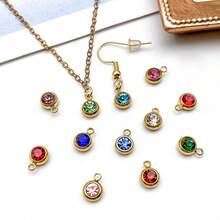 12pcs Stainless Steel Diamond Twelve Birthday Pendant Jewelry Making DIY Earring Pendant Various Design Charms For Jewelry Making Bracelets Necklace - Multicolor - View 7