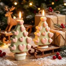 SILIKE LUFEI 1pc Resin Silicone Mold Christmas Heart Christmas Tree Ornament Mold, Suitable For Making Resin, Plaster, Candle, Aromatherapy Products, Home Decor Display Silicone Mold - Heart-shaped Christmas Tree Mold - View 6