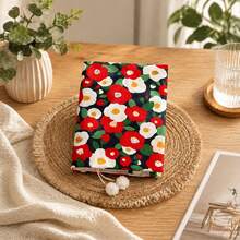 Sampul Buku Motif Kamelia Retro yang Berani, Pelindung Buku Kain Tahan Abrasi yang Kokoh, Casing Notebook yang Menarik untuk Buku Harian A5 A6 & Buku Bersampul Tipis - Set - View 9