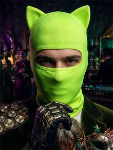 1pc Unisex Face Ski Mask, Balaclava With Cat Ear Design, Suitable For Music Festivals, Halloween, Carnival Parties, Outdoor Motorcycle Activities - Multicolor - View 3
