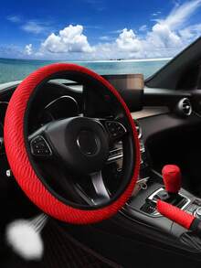 MEIKAXIU 3pcs Breathable 3D Grid Mesh Car Steering Wheel Cover, Gear Shift Cover, Handbrake Cover, Fits 14.5-15 Inch, Car Accessories For Women - Large Mesh Grid - View 11