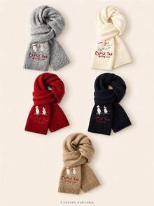 Women's Soft Knitted Scarf, Embroidered Pattern Warm Winter Neck Warmer, Comfortable Style, Suitable For Snow Sports And Daily Wear - Scarf - View 6