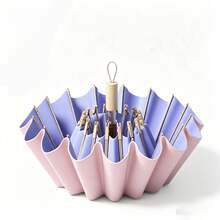 Dual-Color 16-Rib Folding Umbrella, Portable Windproof Umbrella, Lightweight Sunshade Umbrella, Outdoor Daily Travel And Travel Accessory - Multicolor - View 15