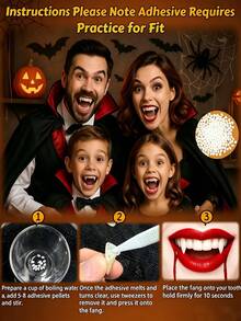 Reusable Vampire Fangs Halloween Cosplay Fake Teeth 4 Sizes Costume Party Accessories - Multicolor - View 5