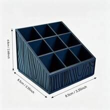 Elegant Black Plaid Storage Organizer Box, Compact Carved Vanity Makeup Box, Cosmetic Display Rack And Desktop Jewelry Storage Box - Black - View 2