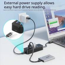 Kabel Ekstensi Konverter Splitter 4 Port USB 3.0 Hub Acer 1-ke-4 dengan Port Daya untuk Laptop Desktop Ekspansi Multi-Antarmuka 1,5m - View 2