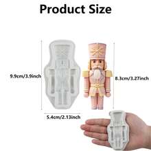 1PC Christmas Nutcracker Soldier Silicone Mold, Fondant Baking Mould For Cake Decorating - Beige - View 3