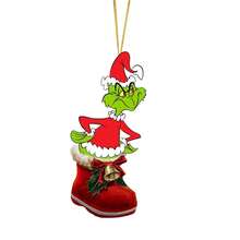 The Grinch 11/2pcs Acrylic Christmas Tree Hanging Ornaments, Cute Shoe Design, Multiple Styles Available, Perfect For Christmas Home Decor, Ideal Christmas Tree Decoration And Holiday Party Gift (Random Style) - Cookie Monster - View 4